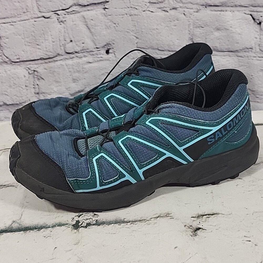 Salomon SpeedCross Contagrip Sneakers Shoes Teal Green Unisex Kids Youth Size 4